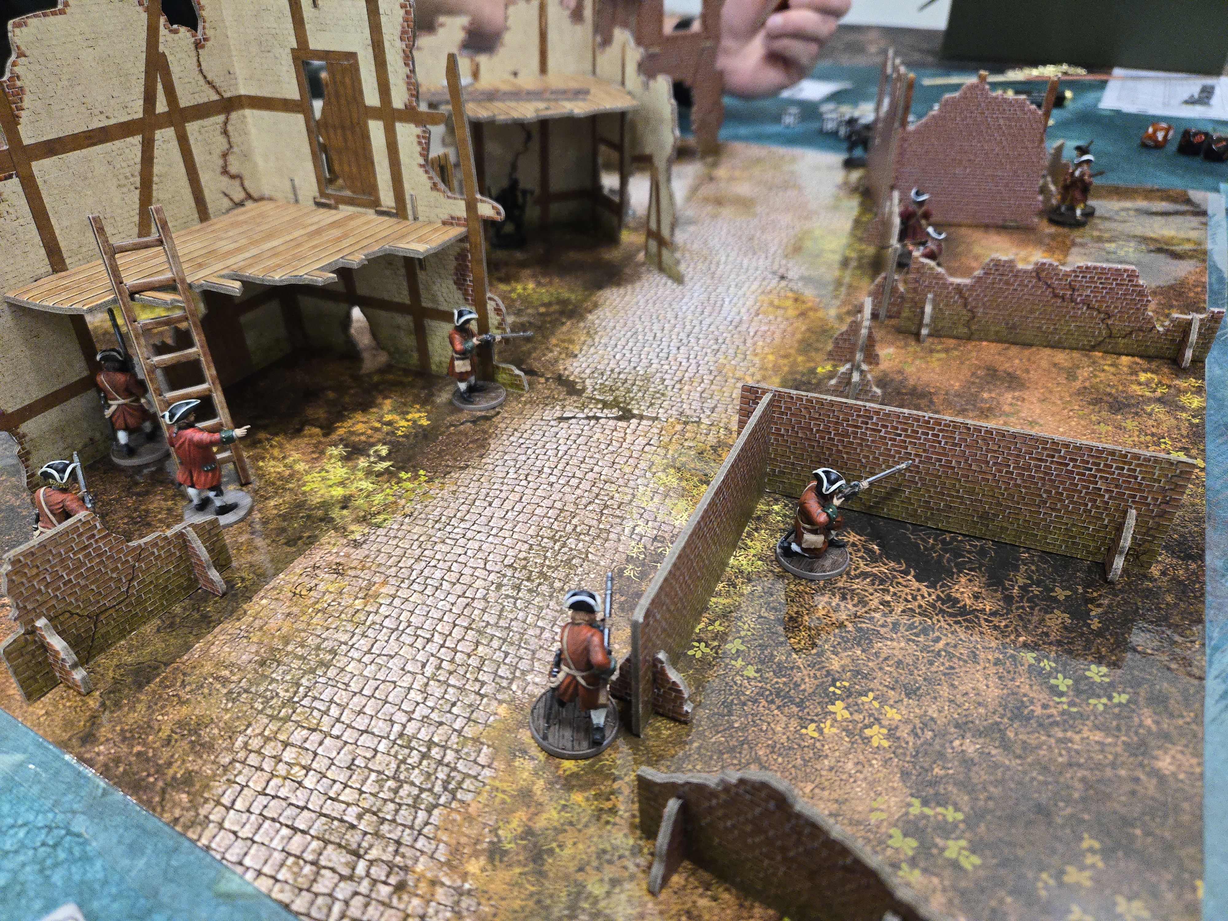 English Forces of the Crown sweep through the streets of Port Royal - photo by Justin Baines