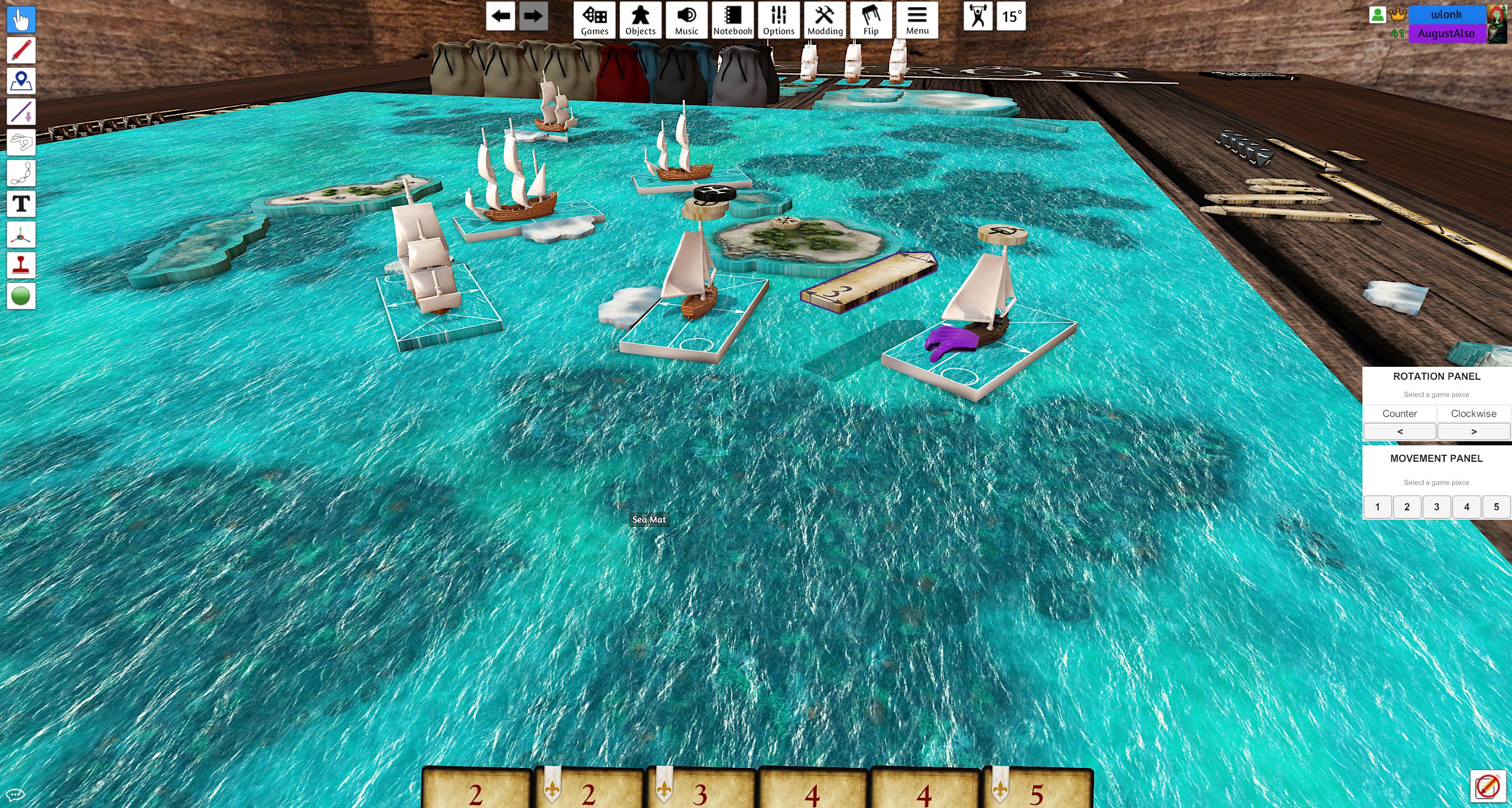 Oak & Iron game on Tabletop Simulator in progress - photo by Kit La Touche