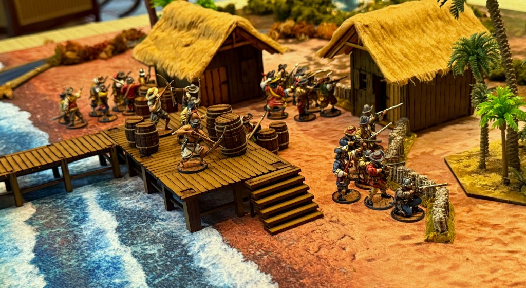 Spanish troops hold the docks - photo by Paul Chouinard