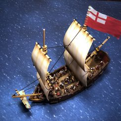 Fully rigged Blood & Plunder Light Frigate Ship Model