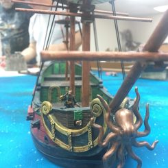 Blood & Plunder 6th Rate Frigate with custom octopus bowsprit