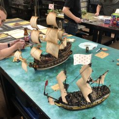 Blood & Plunder galleon dueling a frigate