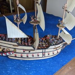 Spanish Galleonmodel fully loaded with cannon crew and soldiers