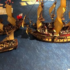 An English Corvette and Frigate dueling with a Spanish Galleon