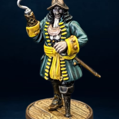 Modified custom Spanish Commander from the Box of Plunder fully painted by Tyler Carson