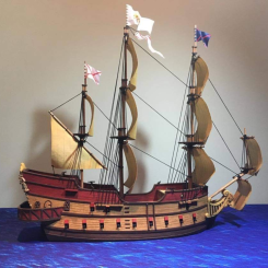Fully rigged Spanish Galleon Ship Model