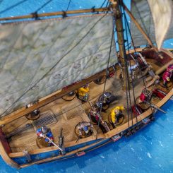 top view of the sloop's deck