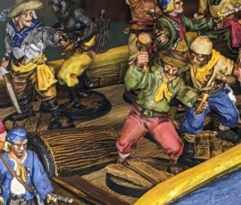 Carpenter Fighting Man Character with other sailors
