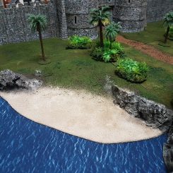 Coastal beach terrain with palm trees and jungle scatter by Richard Heath